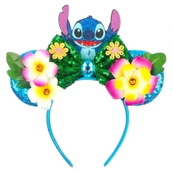 Disney Inspired Handmade Stitch Minnie Ears - NWOT - Picture 1 of 3